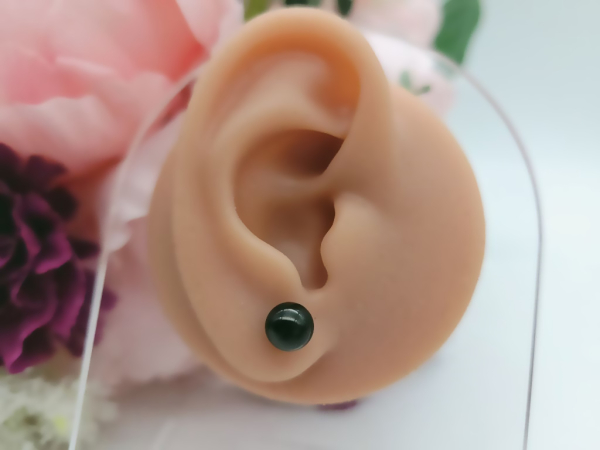 Kugel Edelstahl Ohrstecker schwarz